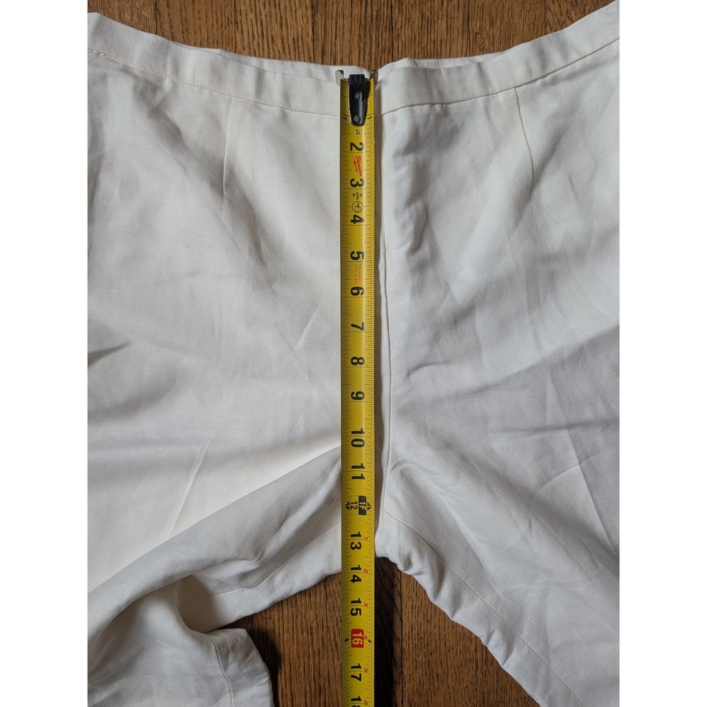 NWT Kasper White Linen Blend Straight Leg Lined Dress Pants Size 12 Side Zip - Picture 10 of 11
